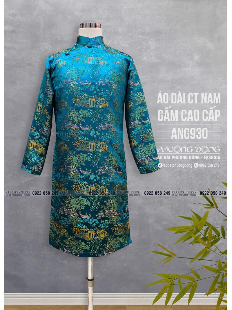 Áo Dài Cách Tân Nam Gấm Cao Cấp ANG930